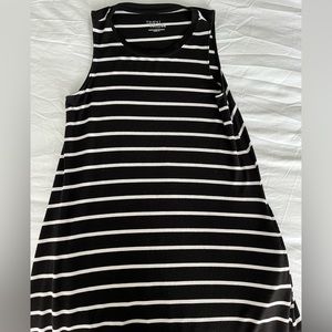 Time and Tru Black/White Striped Maxi Dress with Pockets | Size M